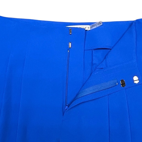 Alice + Olivia Cobalt Blue Pleated High Waist Eloise Palazzo Pants Size 8 - Picture 2 of 7